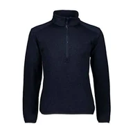 Bluzy męskie - CMP męska bluza polarowa z dzianiny 39h0757 niebieski black blue 52 - miniaturka - grafika 1