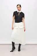 Spódnice - Karl Lagerfeld spódnica Karl Lagerfeld Studio kolor biały midi rozkloszowana A4W12026 - miniaturka - grafika 1