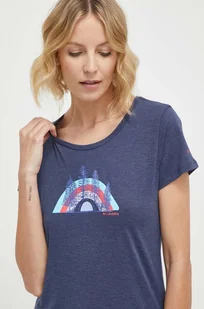 Columbia t-shirt damski kolor niebieski - Koszulki sportowe damskie - miniaturka - grafika 1