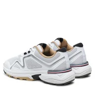 Sneakersy męskie - Sneakersy Tommy Hilfiger M Runner Tech Knit FM0FM05109 Biały - miniaturka - grafika 1