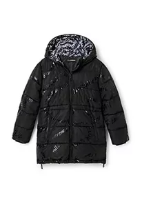Desigual Girl's Black Padded_Letters 2000, 10 Years - Kurtki i płaszcze dla dziewczynek - miniaturka - grafika 1