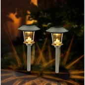 Lampy ogrodowe - Lampa solarna LED 51,7 cm srebrna - miniaturka - grafika 1