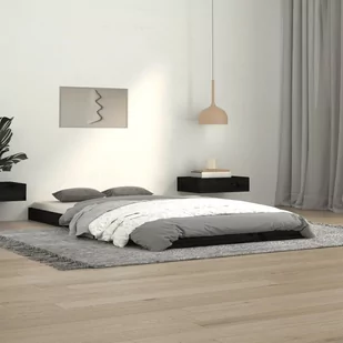 Lumarko Rama łóżka, czarna, 100x200 cm, lite drewno sosnowe - Łóżka - miniaturka - grafika 1