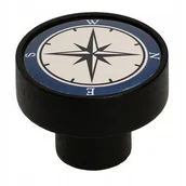 Kompasy - Gałka Meblowa GD08 Drewniana Czarna Kompas V60 - miniaturka - grafika 1