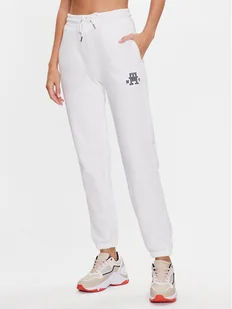Tommy Hilfiger Spodnie dresowe WW0WW40083 Biały Tapered Fit - Spodnie sportowe damskie - miniaturka - grafika 1