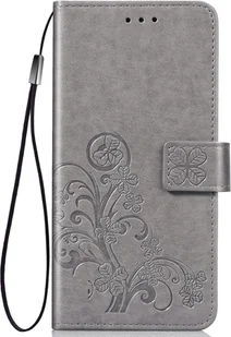 Etui na telefon komórkowy Pokrowiec ochronny Etui z klapką Uchwyt na kartę Kwiaty, Kolor: Szary, Wybierz model: Samsung Galaxy A32 5G - Etui i futerały do telefonów - miniaturka - grafika 1