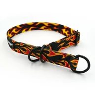 Obroże dla psów - Obroża półzaciskowa Dog On Fire szeroka na 2,5 cm, dla średnich i większych psów, czarne okucia-M/L - miniaturka - grafika 1