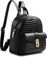 Torebki damskie - PLECAK DAMSKI SKÓRZANY Cinpode czarny M wodoodporny elegancki torba miejska - miniaturka - grafika 1