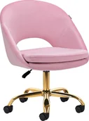 Krzesła - Activeshop 4Rico krzesło obrotowe QS-MF18G aksamit różowe - miniaturka - grafika 1