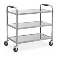 Wózki serwisowe - Wózek kelnerski - 3 półki - do 195 kg - półki: 90 x 50 cm - Royal Catering RCSW-3R.2K - miniaturka - grafika 1