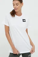 Koszulki sportowe damskie - The North Face t-shirt bawełniany kolor biały - miniaturka - grafika 1