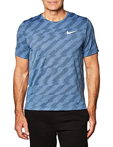Nike Męska koszulka Df Miler Ss Ff Jac Deep Ocean/Royal Pulse/Reflect L