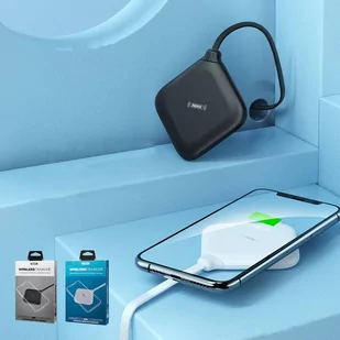 Remax bezprzewodowa ładowarka Qi 5 W do telefonu i słuchawek czarny (RP-W14 black) - Ładowarki do telefonów - miniaturka - grafika 3