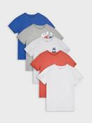 Koszulki dla chłopców - Sinsay - Koszulki 5 pack - niebieski - miniaturka - grafika 1