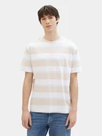 Koszulki męskie - Tom Tailor Denim T-Shirt 1040844 Beżowy Relaxed Fit - miniaturka - grafika 1