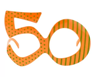 GoDan Okulary party &quot;50 urodziny&quot; pomarańczowe OK50U-YH - Dodatki do strojów karnawałowych - miniaturka - grafika 1