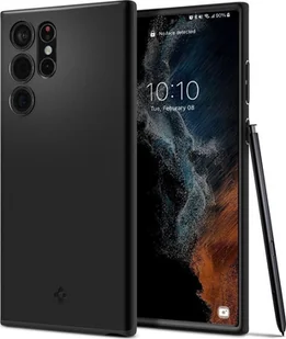 Spigen Etui Braders Spigen Thin Fit do Galaxy S22 Ultra Black - Etui i futerały do telefonów - miniaturka - grafika 1
