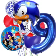 Balony i akcesoria - Zestaw balonów Z Niebieską Cyfrą Sonic - 9 - miniaturka - grafika 1