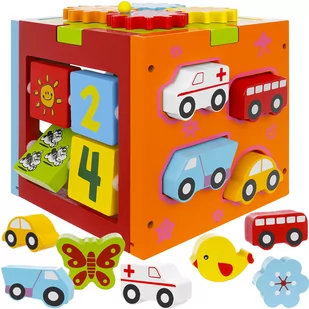 Drewniana Kostka Edukacyjna Sorter - Sortery dla dzieci - miniaturka - grafika 1
