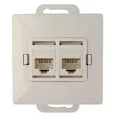 Gniazdka elektryczne - Abex Perła biały gniazdo telefoniczno-komputerowe GTP-20P GTP-20P-bialy - miniaturka - grafika 1