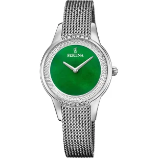 Zegarek Festina Mademoiselle 20494/7 zegarek damski na bransolecie z zieloną tarczą - Zegarki damskie - miniaturka - grafika 1