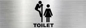 Tablice i flipcharty - Tabliczka aluminiowa na drzwi TOILET TOALETA 15x10 Nierdzewna - miniaturka - grafika 1