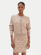 Swetry damskie - Guess Kardigan W4BR0D Z3JD2 Beżowy Regular Fit - miniaturka - grafika 1
