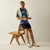 Koszulki sportowe męskie - Regatta Life Koszulka męska Safi Slate Blue, Cotton, Rozmiar: 5XL - miniaturka - grafika 1