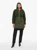 Kurtki damskie - Vila Płaszcz pikowany "Vitone" w kolorze ciemnozielonym - miniaturka - grafika 1