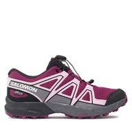 Buty trekkingowe dziecięce - Trekkingi Salomon Speedcross Waterproof L47574300 Fioletowy - miniaturka - grafika 1