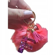 Breloki - Breloczek z pomponem i literką F - podkreśl swoją indywidualność - miniaturka - grafika 1