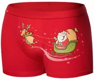 Majtki męskie - Bokserki Świąteczne Cornette 007/67 SANTA & SLEGH czerwone - miniaturka - grafika 1