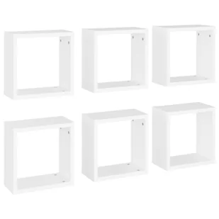 vidaXL vidaXL Półki ścienne kostki, 6 szt., białe, 30x15x30 cm - Półki do salonu - miniaturka - grafika 1