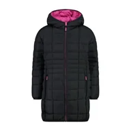 Płaszcze damskie - CMP - Płaszcz dziewczęcy nylonowy z mocowanym kapturem, antracytowy, 176 - miniaturka - grafika 1