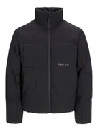 Kurtki męskie - BRANDIT CZARNA PIKOWANA KURTKA MĘSKA Z WYSOKIM KOŁNIERZEM XS J5C - miniaturka - grafika 1