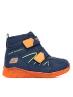 Buty dla chłopców - Skechers Trzewiki Illumi-Brights 407613N NVOR Granatowy - miniaturka - grafika 1