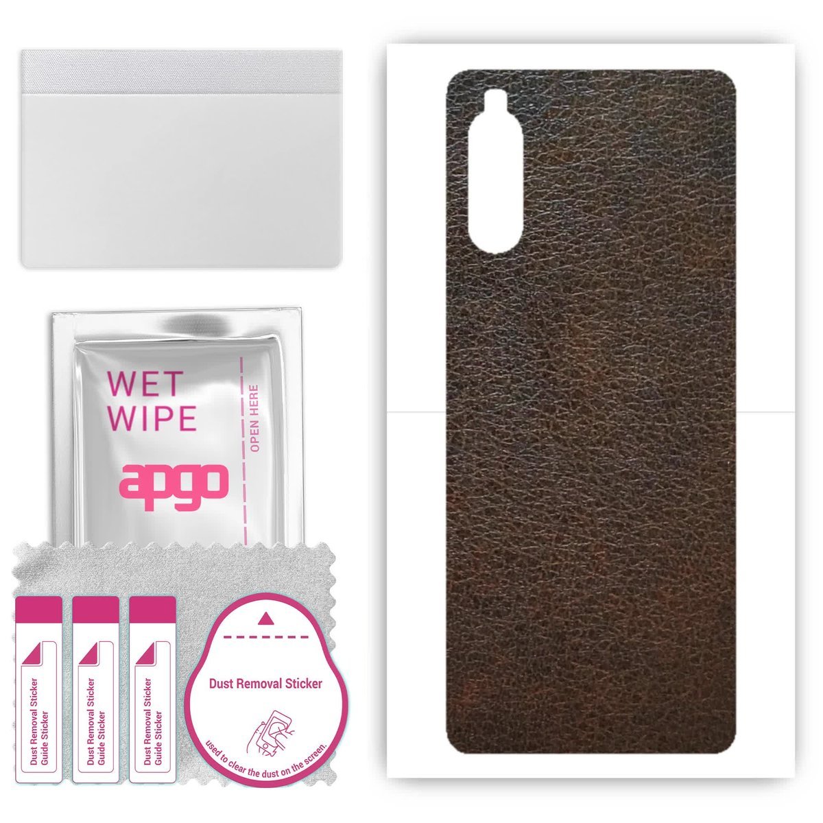 Folia naklejka skórka strukturalna na TYŁ do Sony Xperia 10 II - Skóra Brązowa - apgo SKINS