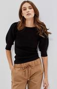 Bluzki damskie - Sweter z bufiastymi rękawami 3658, Kolor czarny, Rozmiar XS, Moodo - Primodo.com - miniaturka - grafika 1