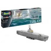 Modele do sklejania - Statek 1:144 German Submarine typ XXI 05177 REVELL - miniaturka - grafika 1