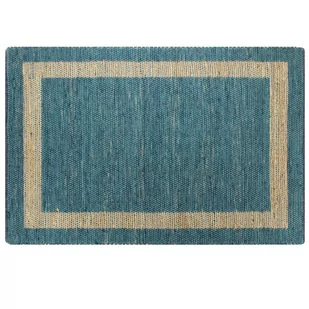 vidaXL Ręcznie wykonany dywan, juta, niebieski, 120x180 cm - Dywany - miniaturka - grafika 1