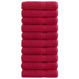 vidaXL Ręczniki kąpielowe, premium, 10 szt., czerwone, 70x140 cm - Ręczniki - miniaturka - grafika 1