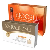 Włosy, skóra, paznokcie - Kerabione + Biocell Beauty Shots - włosy skóra paznokcie - 60 kapsułek + 14 fiolek - miniaturka - grafika 1