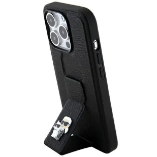 Etui Karl Lagerfeld Gripstand Saffiano Karl&Choupette Pins na iPhone 13 Pro Max - czarne - Etui i futerały do telefonów - miniaturka - grafika 9
