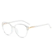 Okulary korekcyjne, oprawki, szkła - Okulary do komputera owalne damskie z filtrem BLUE Light zerówki 2572-5 - miniaturka - grafika 1