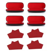 Akcesoria do okularów - ZESTAW 8 PRODUKTÓW - 4x Etui na okulary + 4x Ściereczka z mikrofibry - miniaturka - grafika 1