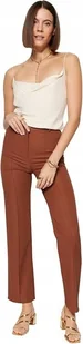 TRENDYOL BRĄZOWE SPODNIE ELEGANCKIE PROSTE ŚREDNI STAN 34 5AA - Spodnie damskie TRENDYOL BRĄZOWE SPODNIE ELEGANCKIE PROSTE ŚREDNI STAN 34 5AA - Spodnie damskie - miniaturka - grafika 1