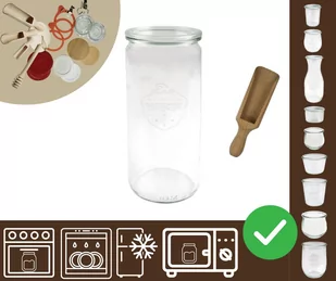 Słoiki WECK / szklane wieko, miarka słoik 1040ml 1l CYLINDER / Wamar-Sosenka - Pojemniki kuchenne Słoiki WECK / szklane wieko, miarka słoik 1040ml 1l CYLINDER / Wamar-Sosenka - Pojemniki kuchenne - miniaturka - grafika 1
