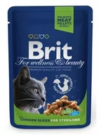 Mokra karma dla kotów - Brit Premium Cat Adult Kurczak Sterilised Saszetka 100G - miniaturka - grafika 1