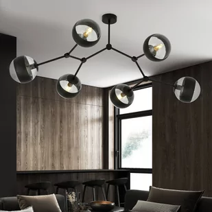 Emibig Space lampa sufitowa 6-punktowa czarna/stripe 1135/6 1135/6 - Lampy sufitowe - miniaturka - grafika 2