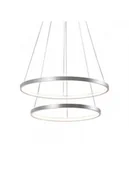 Lampy sufitowe - Leuchten Direct Nowoczesna lampa wisząca srebrna LED - Anella Duo - miniaturka - grafika 1